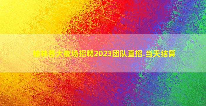 榆林各大夜场招聘2023团队直招.当天结算